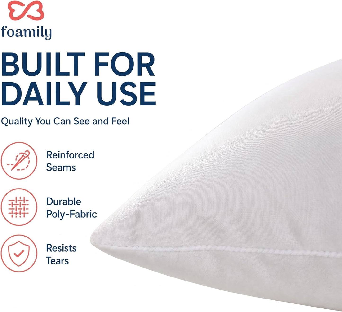 12X12 Throw Pillow Insert, 100% Cotton Cover, down Alternative | Cotton Cover, Plush Down-Alternative Fill, Machine Washable Fits 12X12 Covers Couch, Sofa, Bed, Nursery Décor